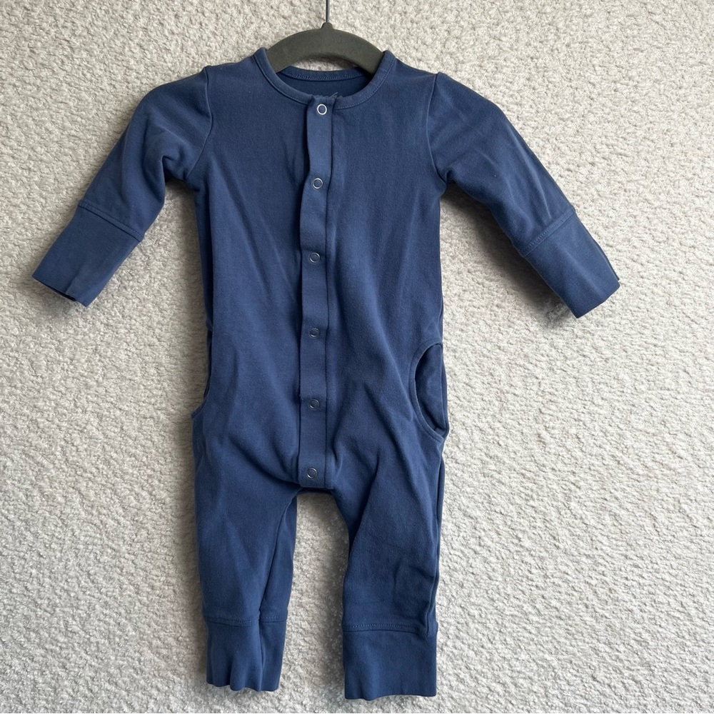Pehr Baby Essentials Organic Cotton Romper Half Moon Pockets Size 0-3 Months
